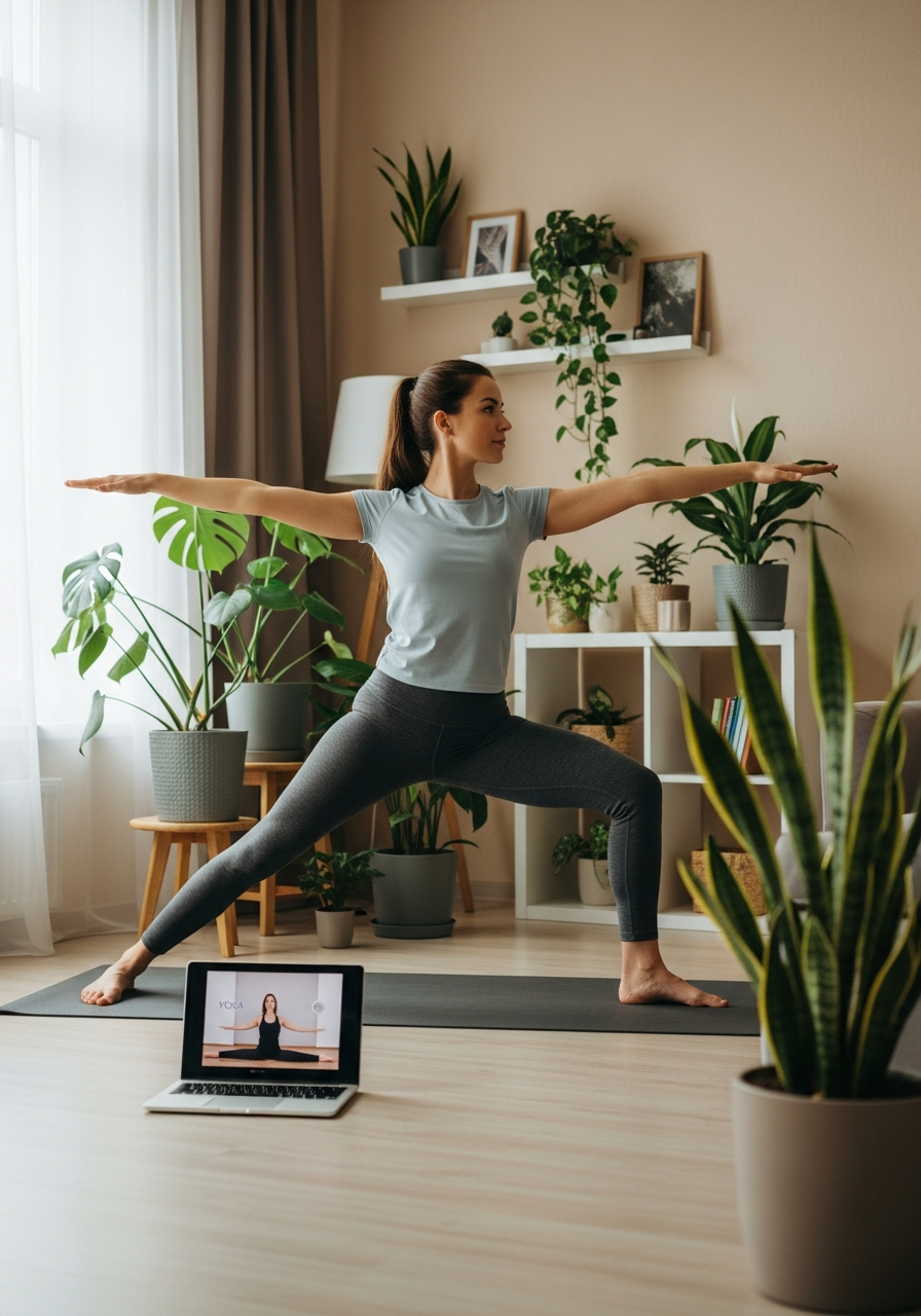 Асаны на онлайн занятии